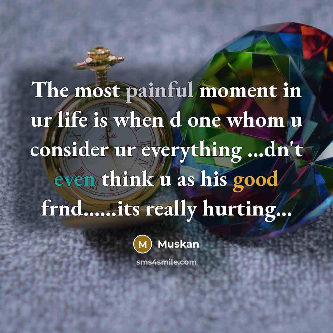 “The most painful moment in ur life is when d…” quote by Muskan