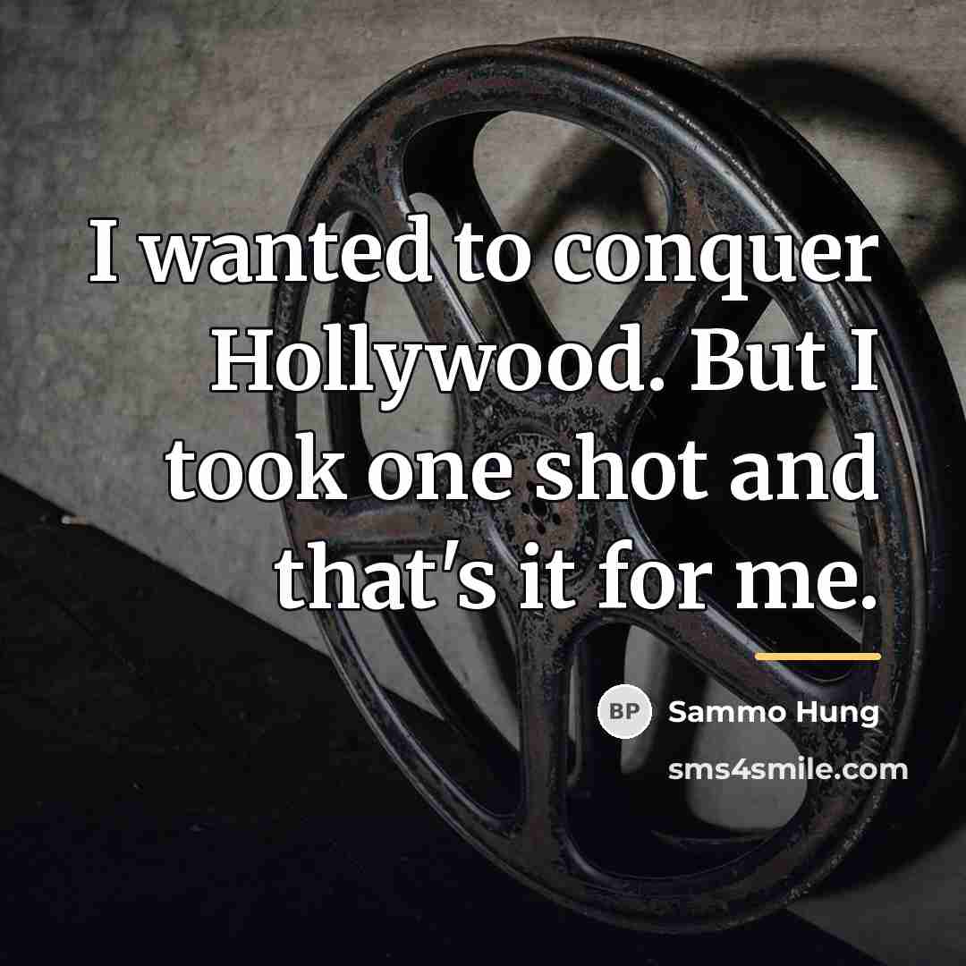 “I wanted to conquer Hollywood. But I took one shot…” quote by Sammo Hung