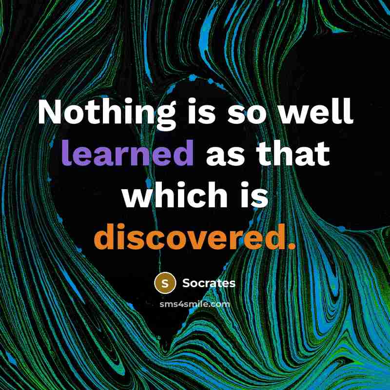 “Nothing is so well learned as that which is discovered.” quote by Socrates