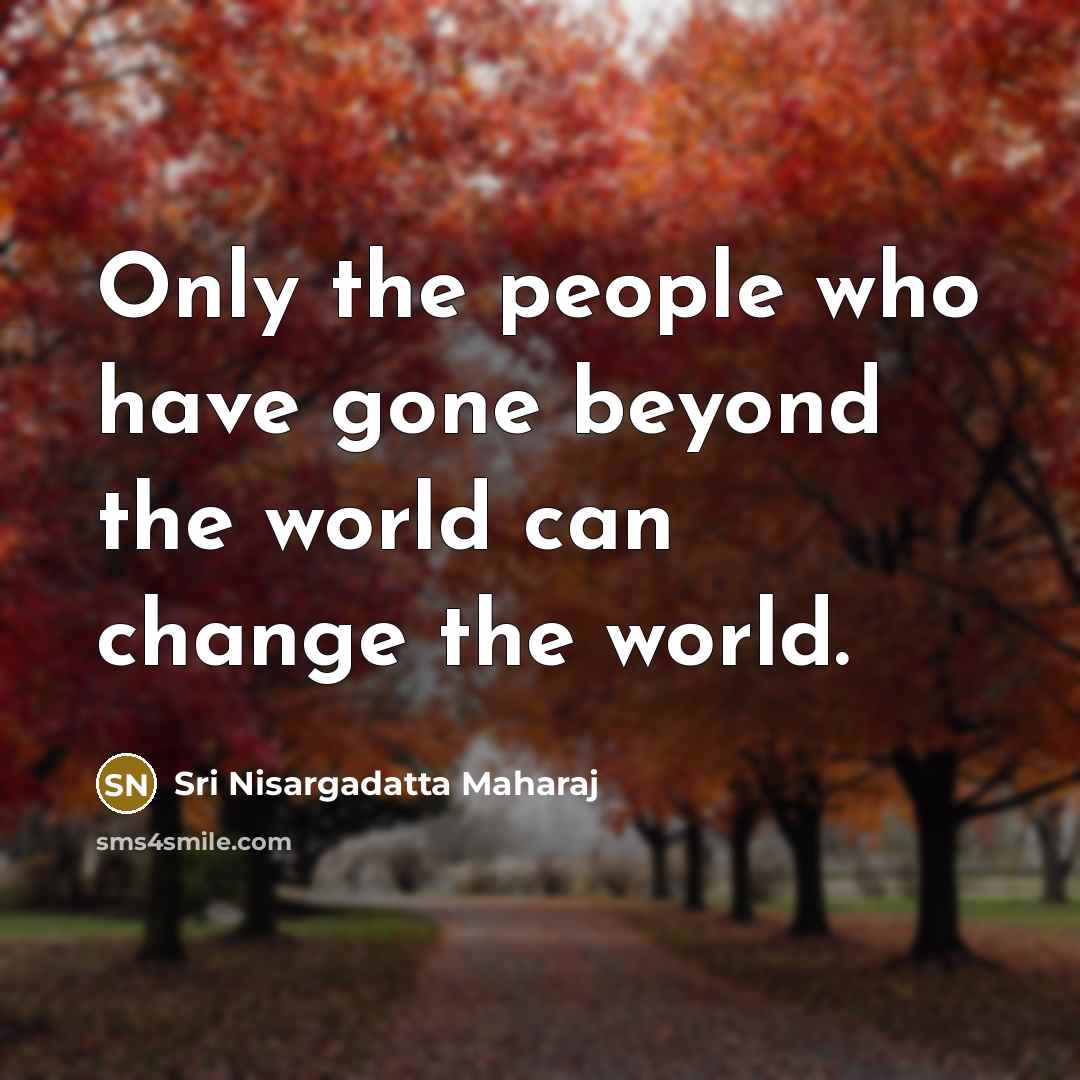 “Only the people who have gone beyond the world can…” quote by Sri Nisargadatta Maharaj