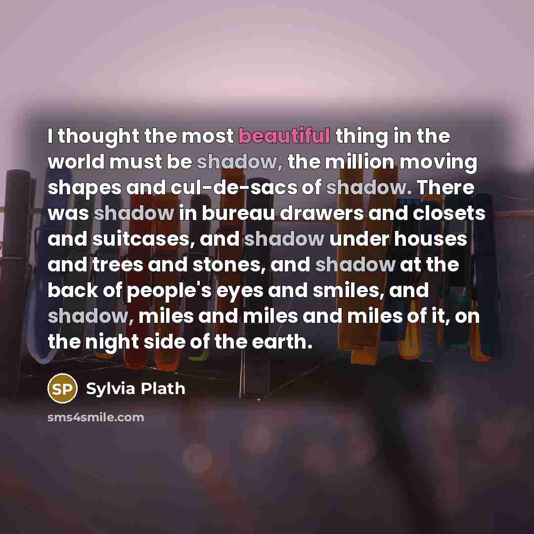“I thought the most beautiful thing in the world must…” quote by Sylvia Plath