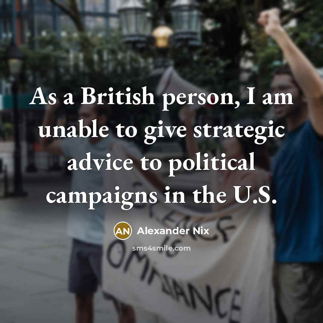 “As a British person, I am unable to give strategic…” quote by Alexander Nix