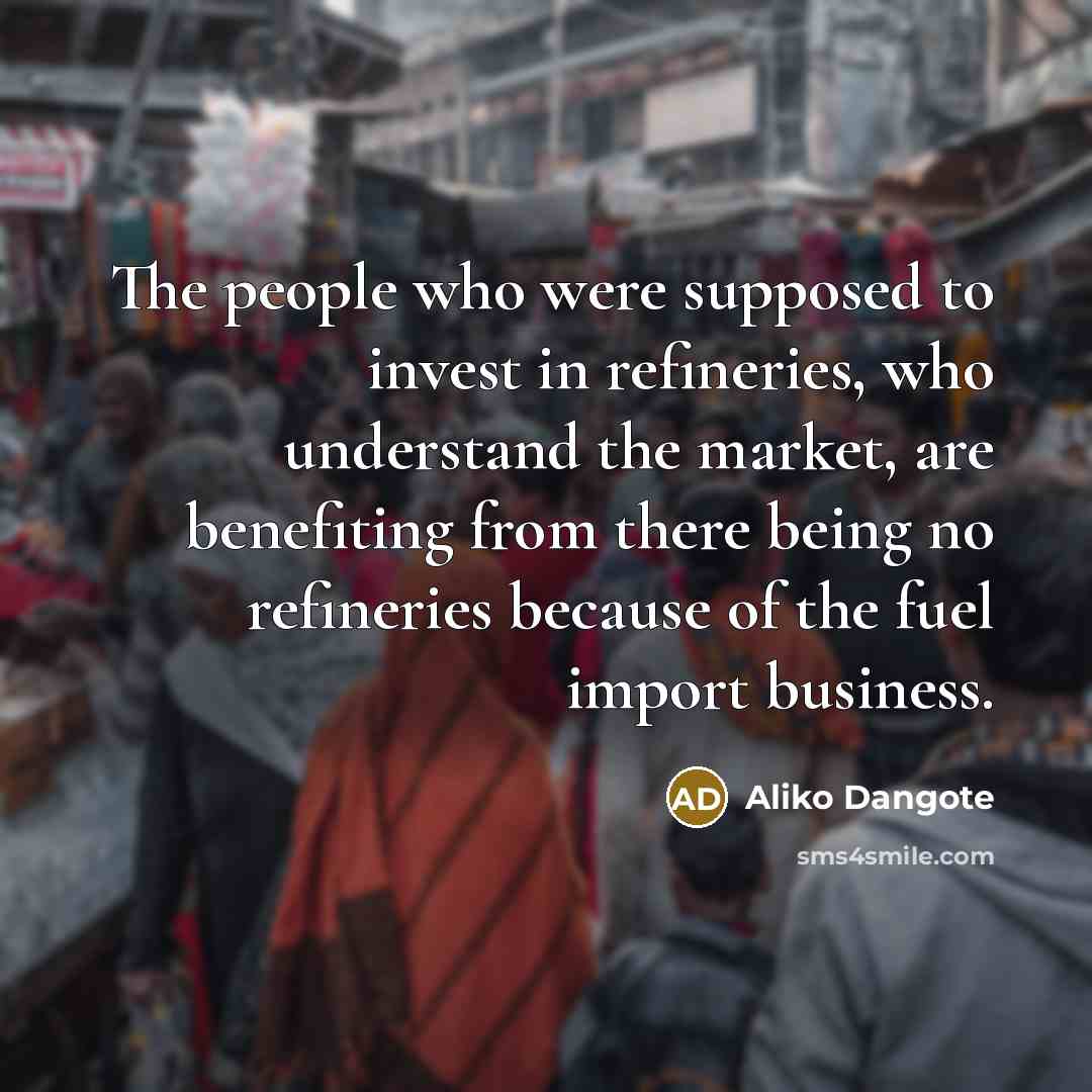 “The people who were supposed to invest in refineries, who…” quote by Aliko Dangote