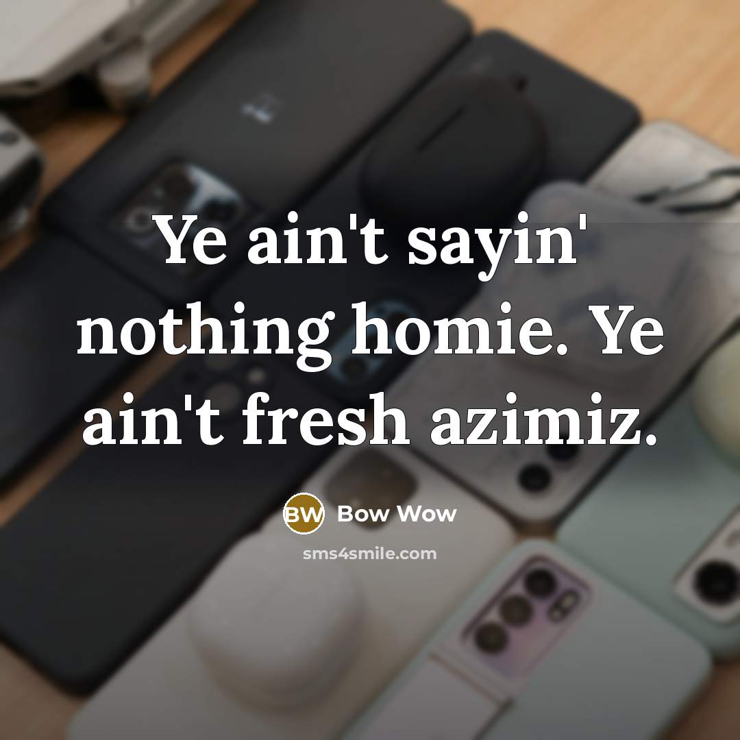 “Ye ain't sayin' nothing homie. Ye ain't fresh azimiz.” quote by Bow Wow