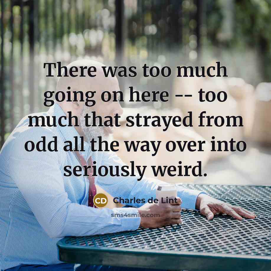 “There was too much going on here -- too much…” quote by Charles de Lint