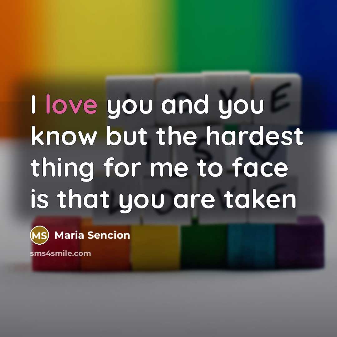 “I love you and you know but the hardest thing…” quote by Maria Sencion