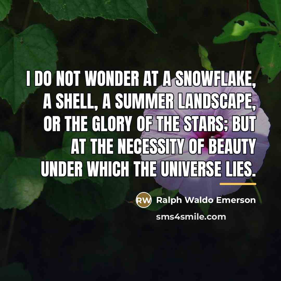 “I do not wonder at a snowflake, a shell, a…” quote by Ralph Waldo Emerson