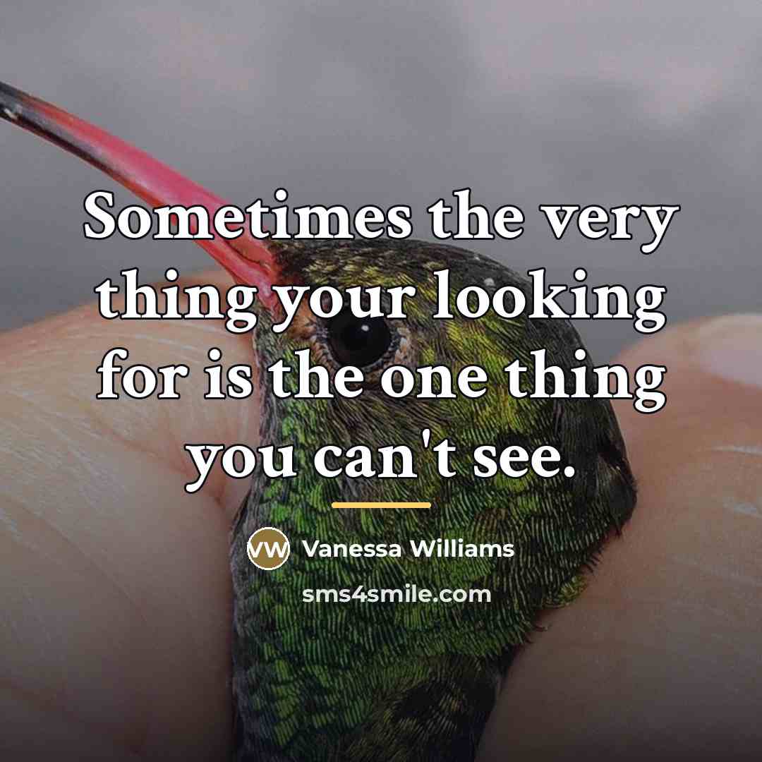 “Sometimes the very thing your looking for is the one…” quote by VANESSA WILLIAMS