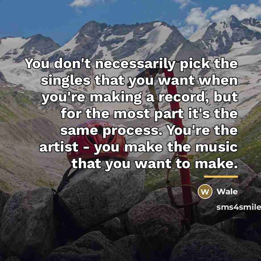 “You don't necessarily pick the singles that you want when…” quote by Wale