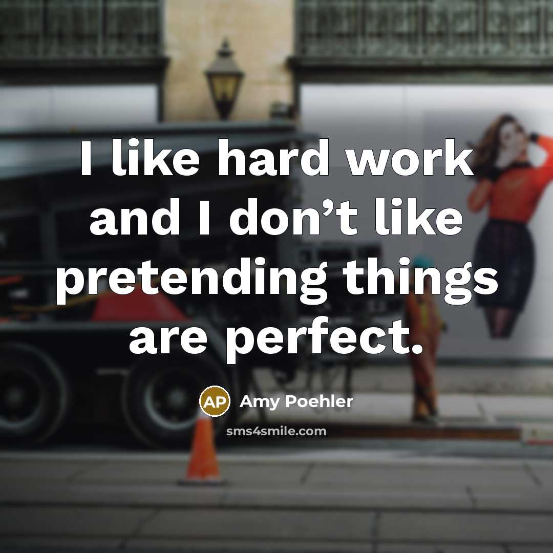 “I like hard work and I don’t like pretending things…” quote by Amy Poehler