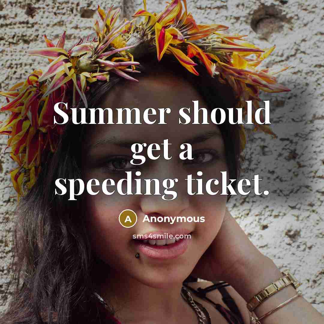 “Summer should get a speeding ticket.…” quote by Anonymous