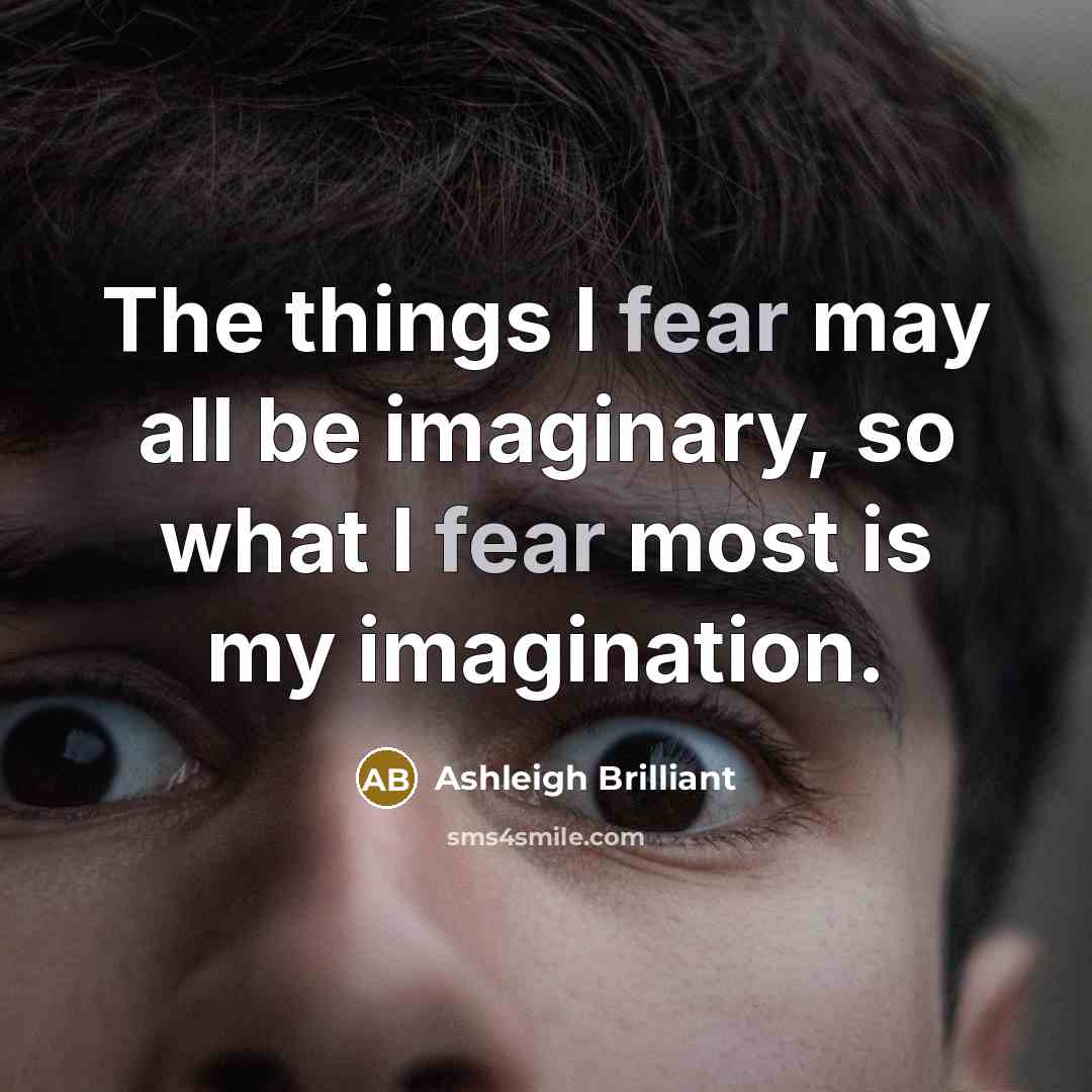 “The things I fear may all be imaginary, so what…” quote by Ashleigh Brilliant
