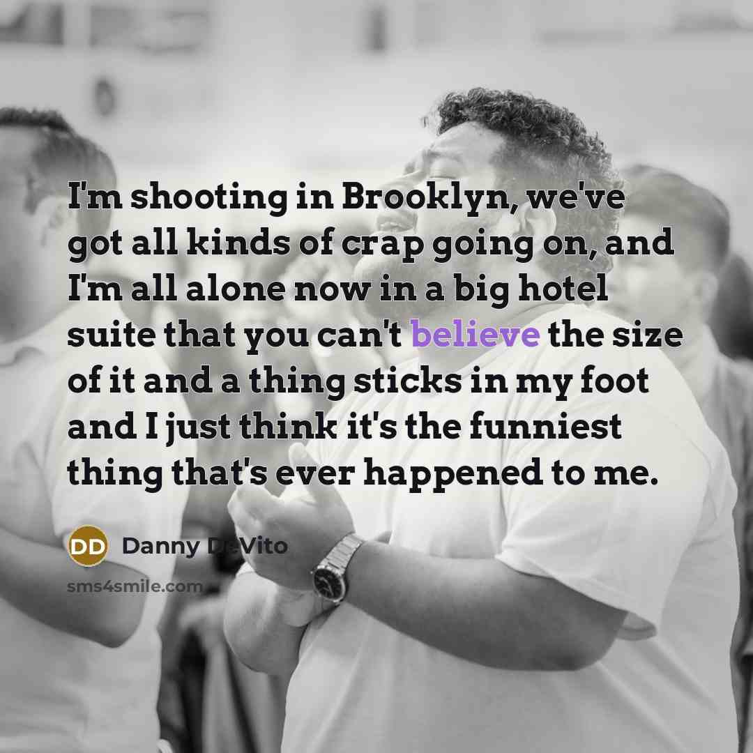 “I'm shooting in Brooklyn, we've got all kinds of crap…” quote by Danny DeVito