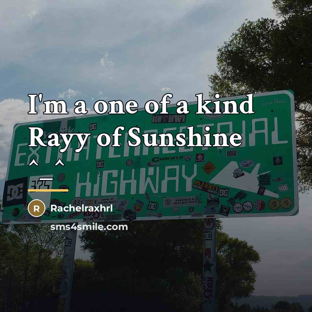 “I'm a one of a kind Rayy of Sunshine ^_^…” quote by Rachelraxhrl