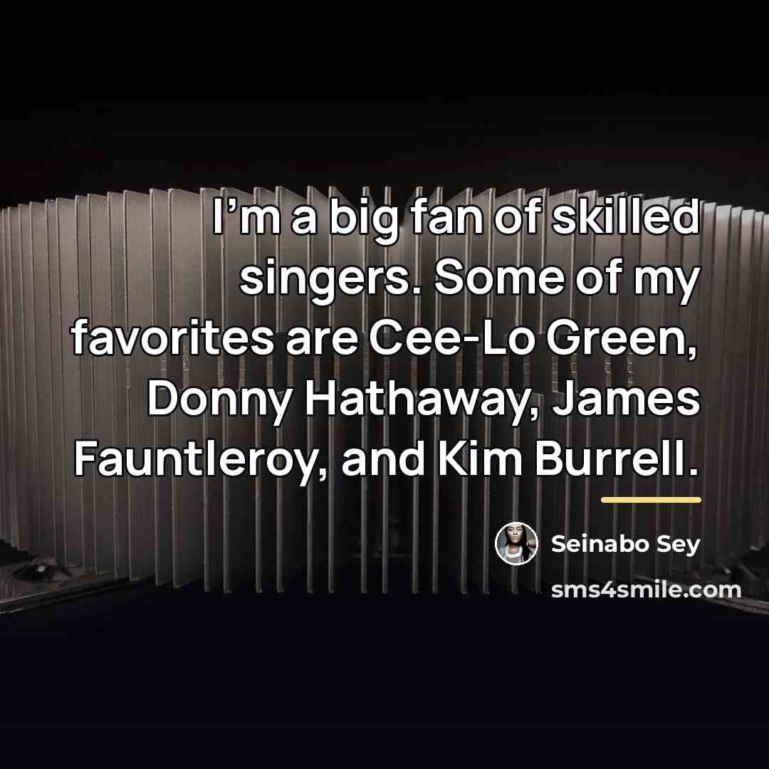 “I'm a big fan of skilled singers. Some of my…” quote by Seinabo Sey