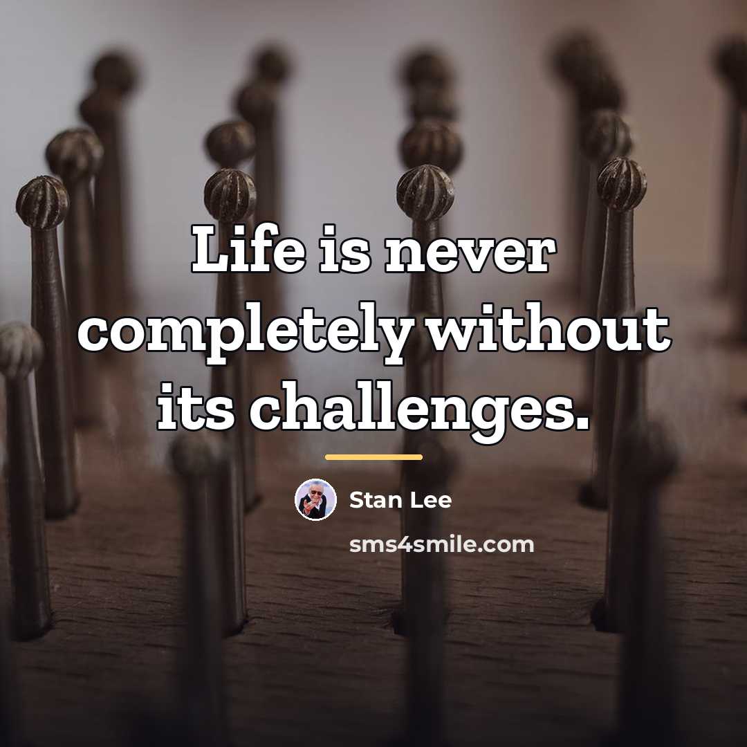 “Life is never completely without its challenges.…” quote by Stan Lee