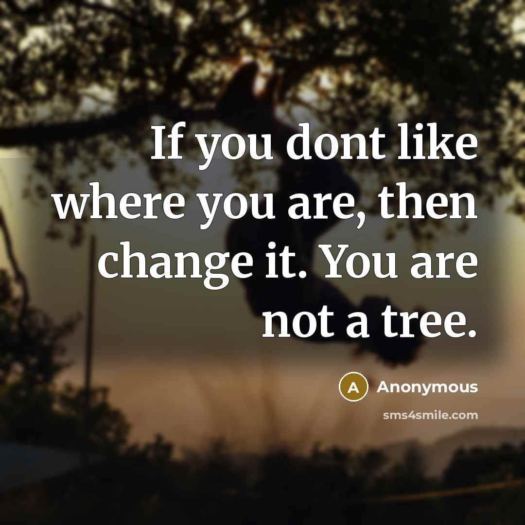 “If you dont like where you are, then change it.…” quote by Anonymous