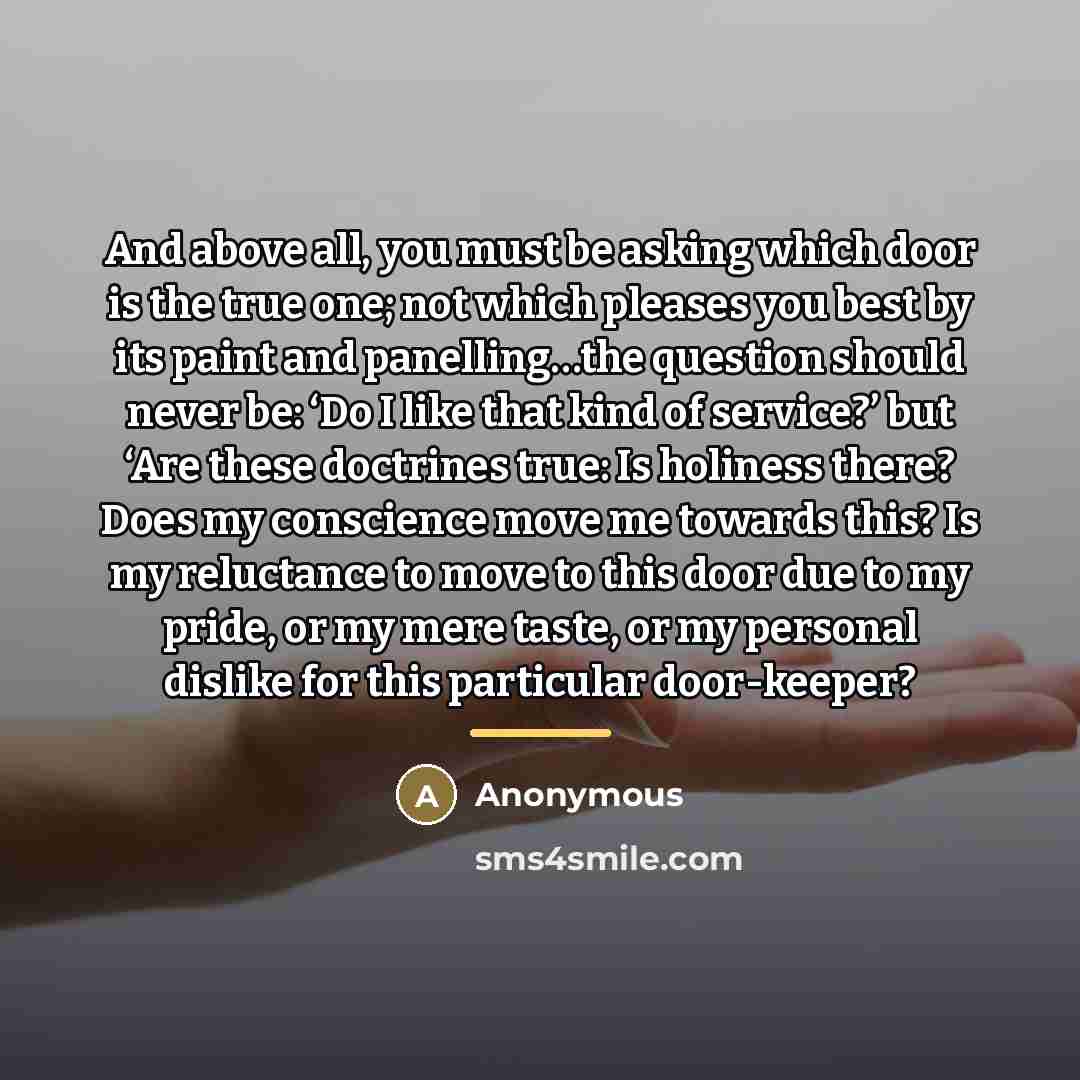 “And above all, you must be asking which door is…” quote by Anonymous