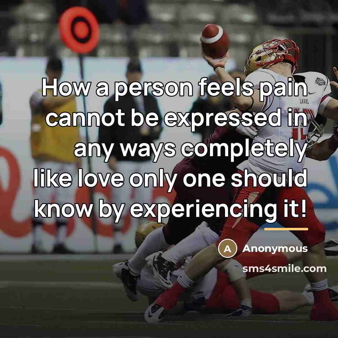 “How a person feels pain cannot be expressed in any…” quote by Anonymous