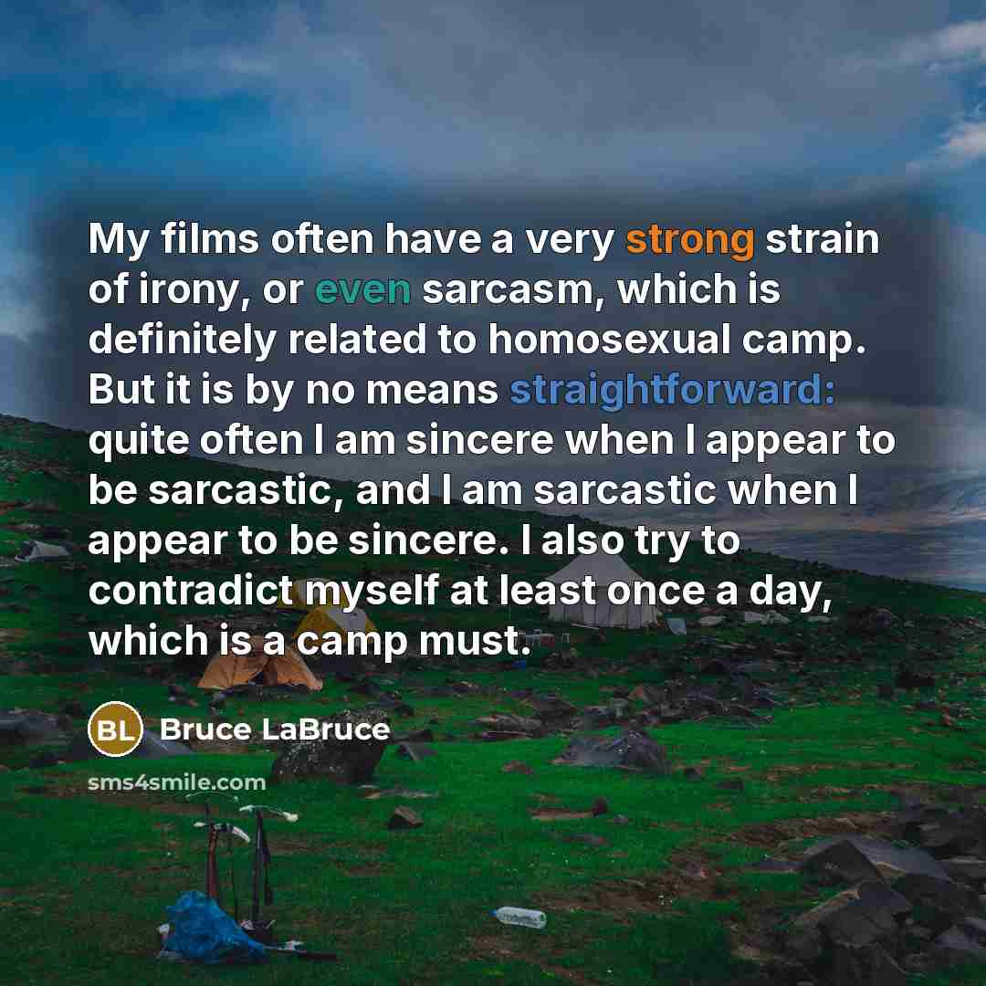 “My films often have a very strong strain of irony,…” quote by Bruce LaBruce