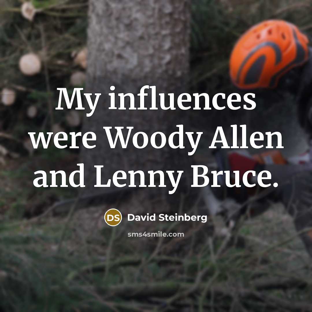 “My influences were Woody Allen and Lenny Bruce.…” quote by David Steinberg