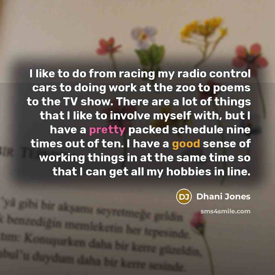 “I like to do from racing my radio control cars…” quote by Dhani Jones