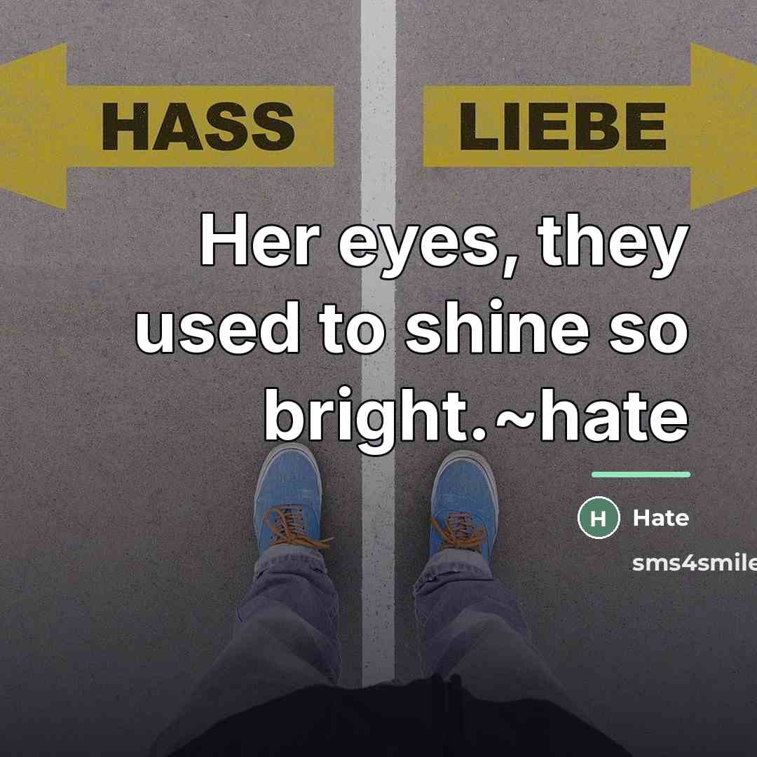 “Her eyes, they used to shine so bright.~hate…” quote by Hate