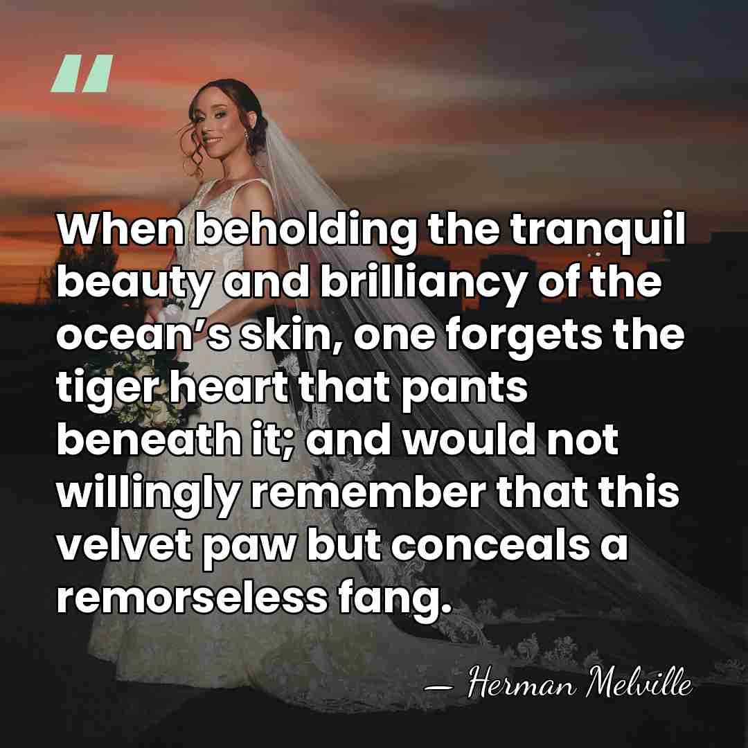 When beholding the tranquil beauty and brilliancy of the ocean’s skin, one&hellip; - Herman Melville