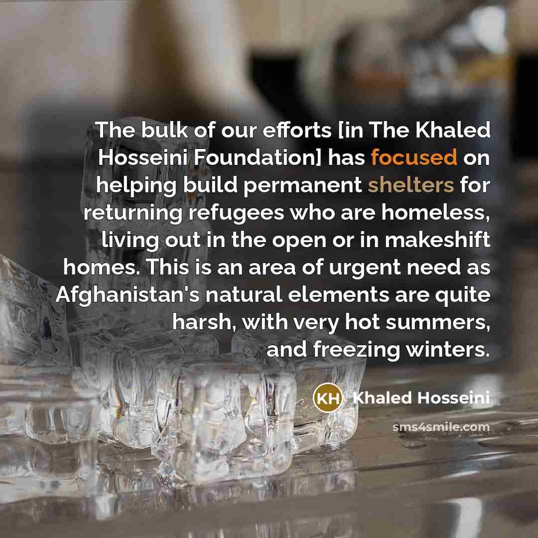 “The bulk of our efforts [in The Khaled Hosseini Foundation]…” quote by Khaled Hosseini