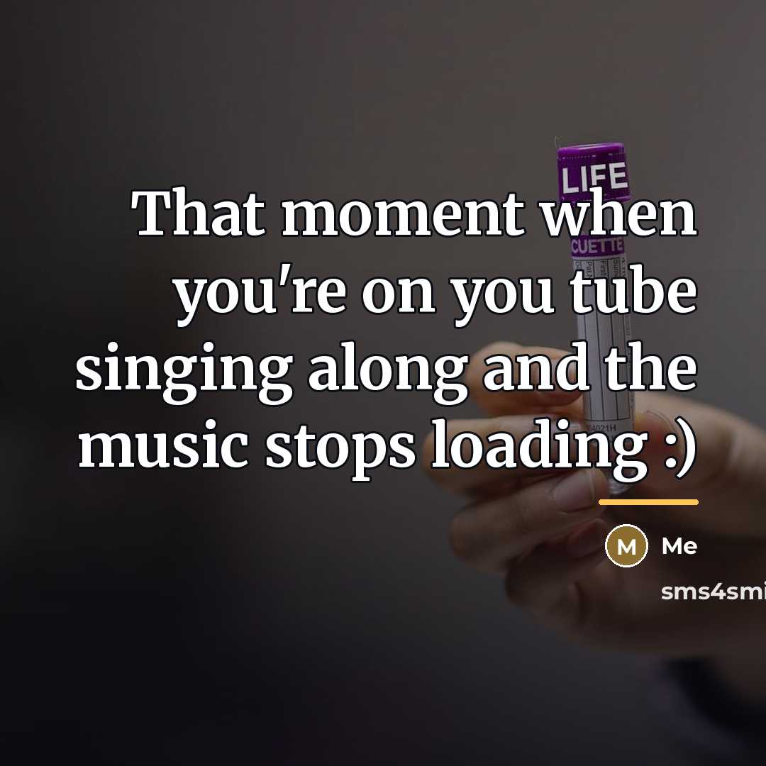 “That moment when you're on you tube singing along and…” quote by Me