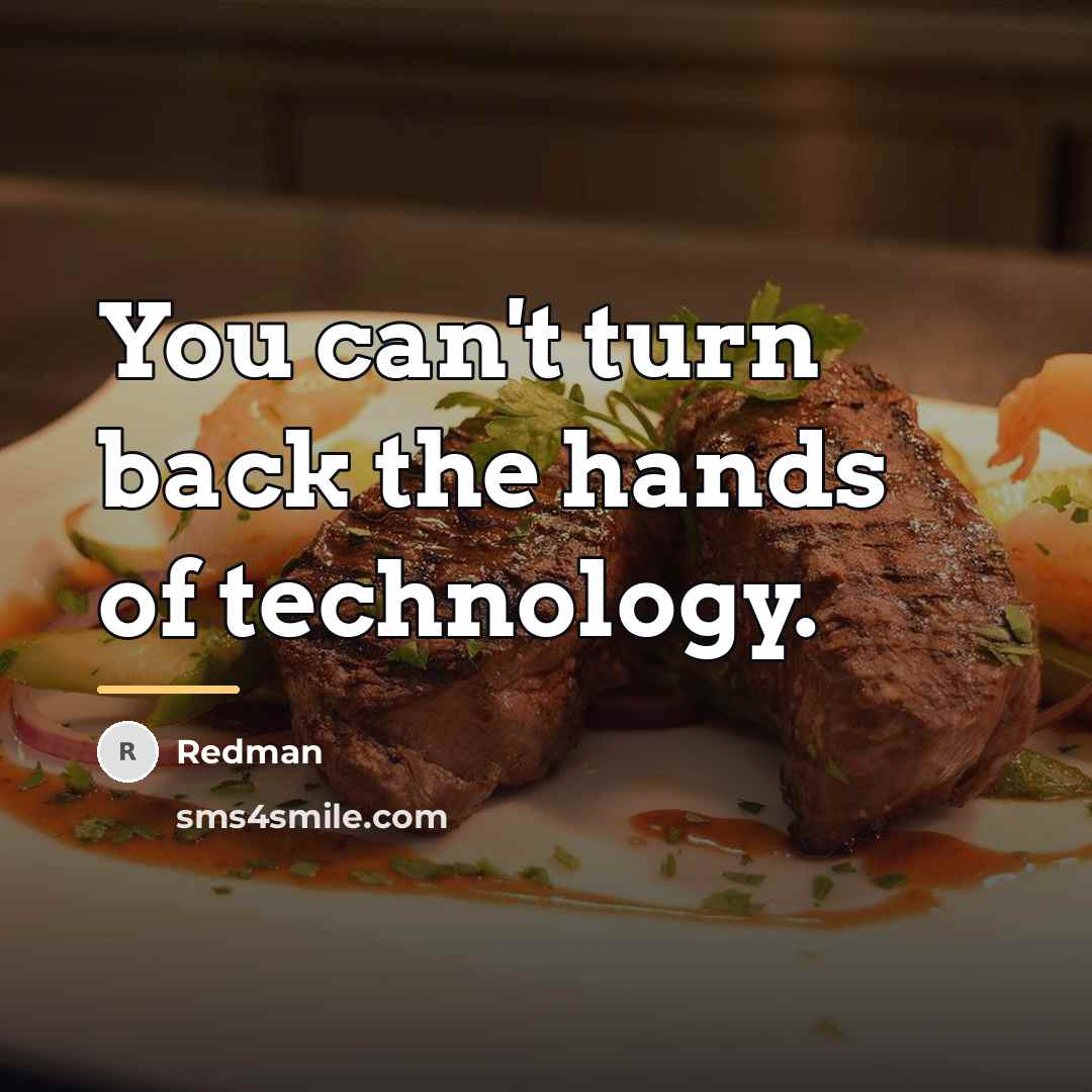 “You can't turn back the hands of technology.…” quote by Redman