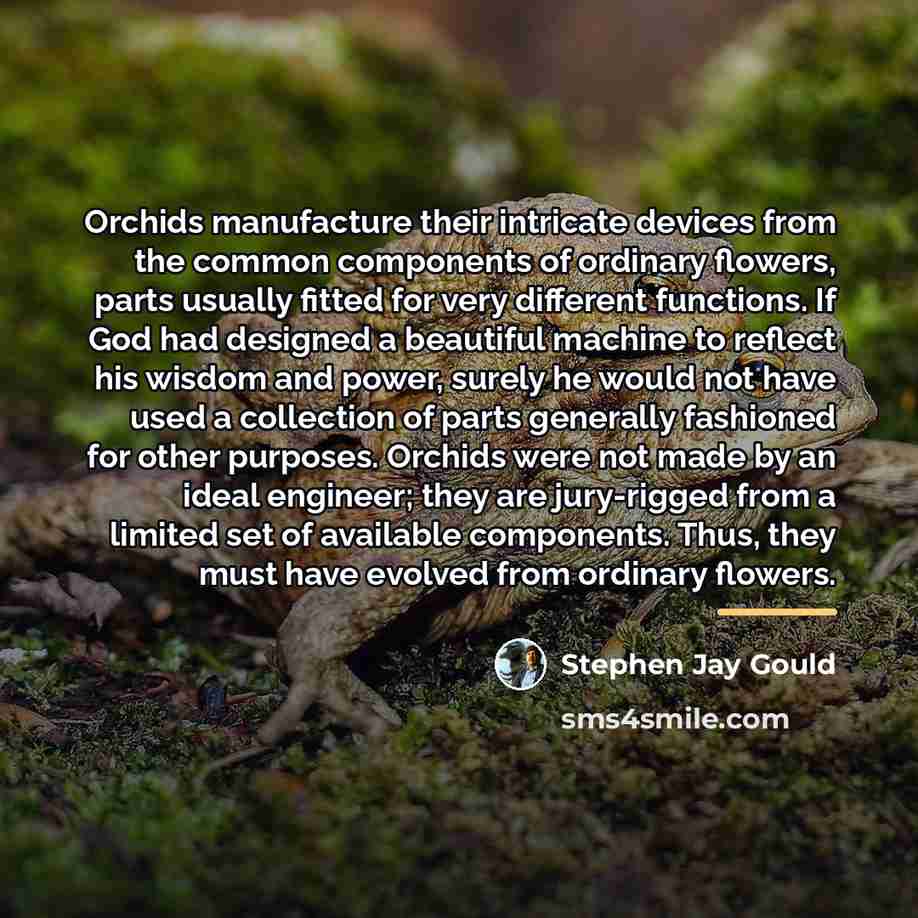 “Orchids manufacture their intricate devices from the common components of…” quote by Stephen Jay Gould