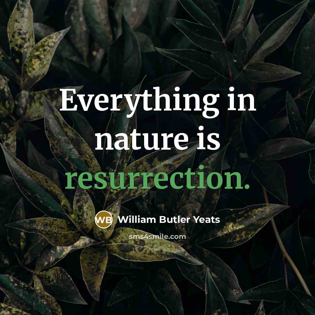 “Everything in nature is resurrection.…” quote by William Butler Yeats