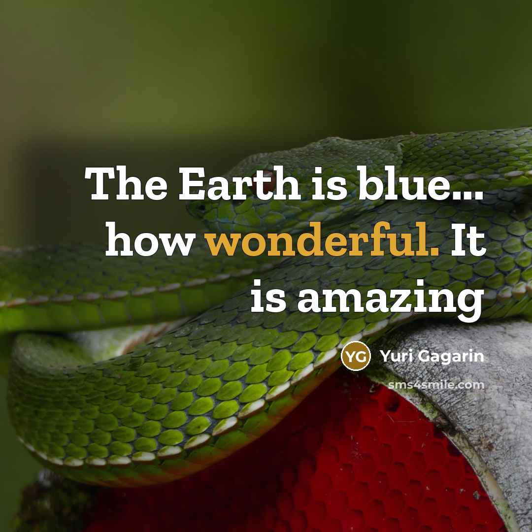 “The Earth is blue... how wonderful. It is amazing…” quote by Yuri Gagarin