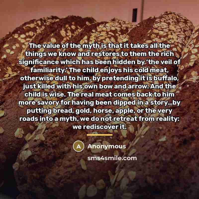 “The value of the myth is that it takes all…” quote by Anonymous