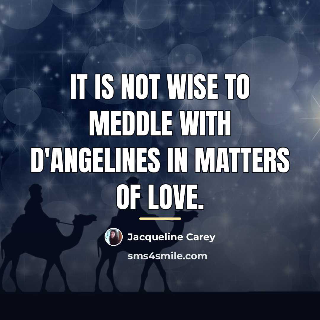 “It is not wise to meddle with D'Angelines in matters…” quote by Jacqueline Carey