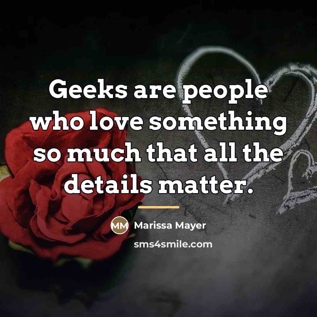 “Geeks are people who love something so much that all…” quote by Marissa Mayer