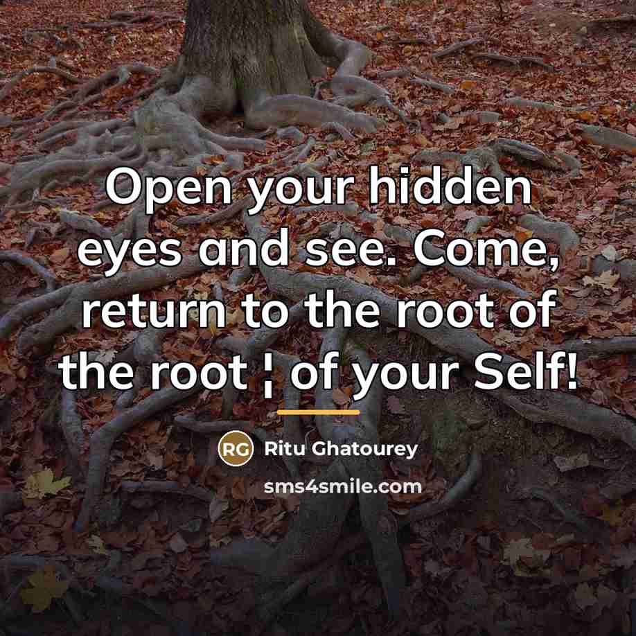 “Open your hidden eyes and see. Come, return to the…” quote by Ritu Ghatourey
