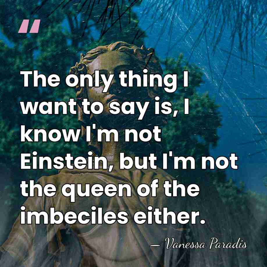 The only thing I want to say is, I know I'm not&hellip; - Vanessa Paradis