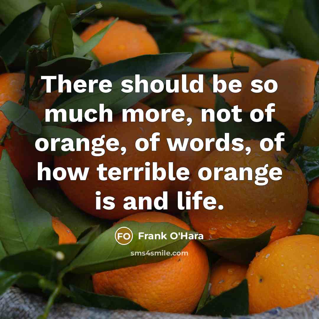 “There should be so much more, not of orange, of…” quote by Frank O'Hara