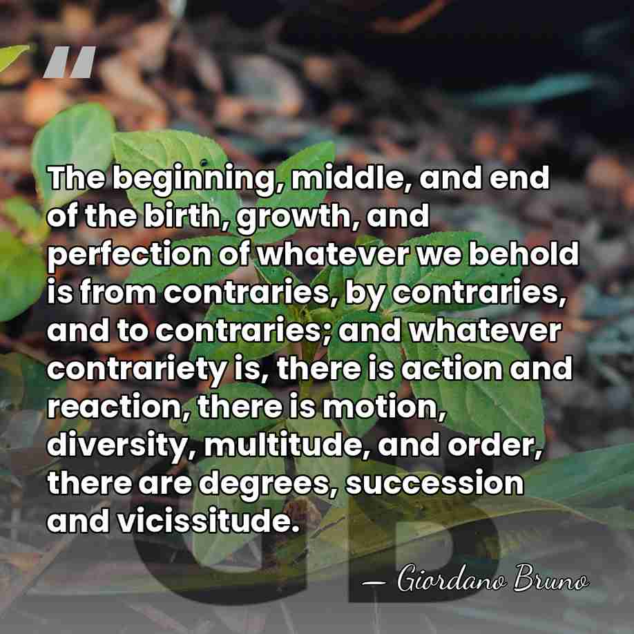The beginning, middle, and end of the birth, growth, and perfection of&hellip; - Giordano Bruno
