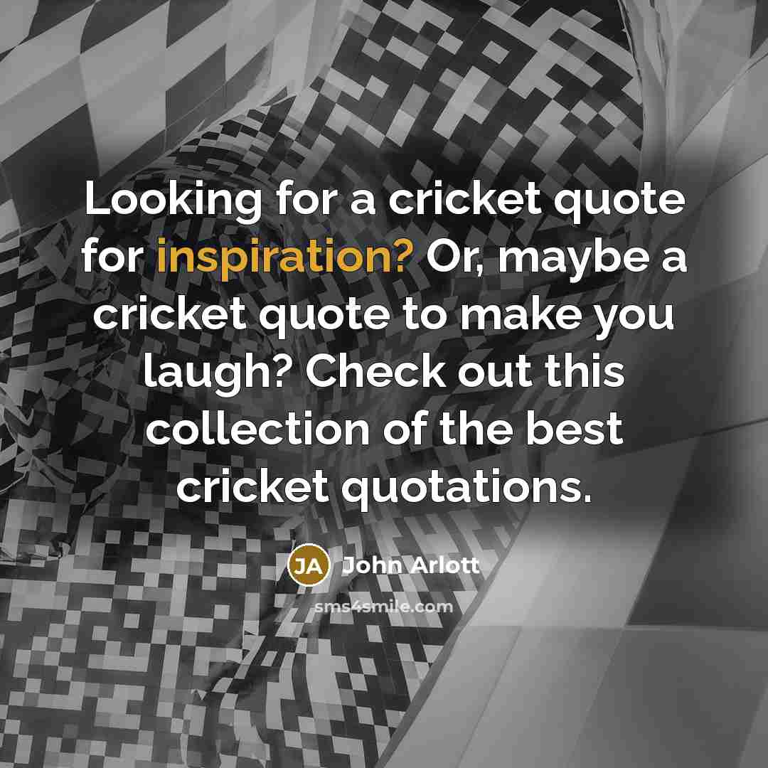 “Looking for a cricket quote for inspiration? Or, maybe a…” quote by John Arlott