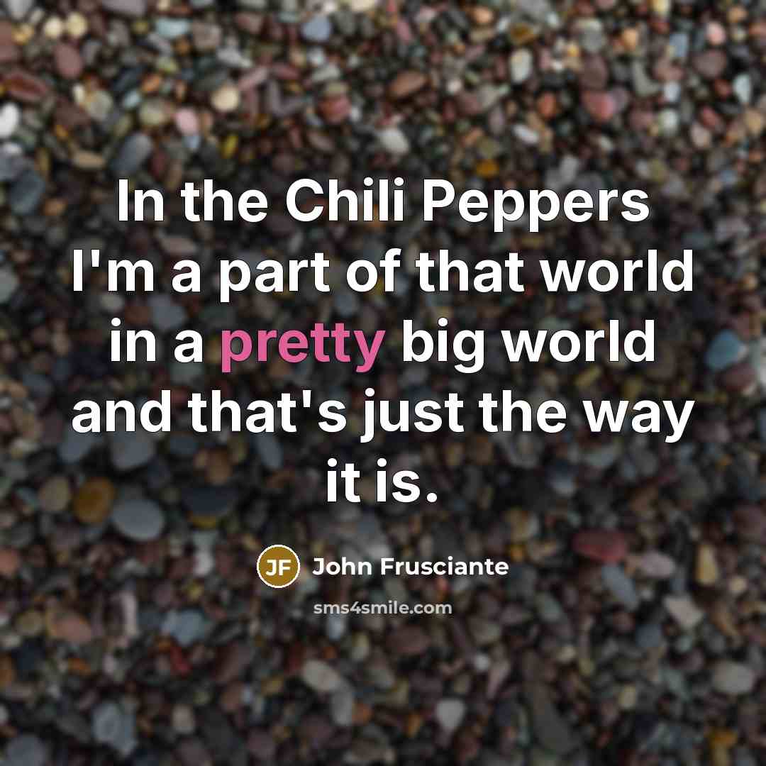 “In the Chili Peppers I'm a part of that world…” quote by John Frusciante