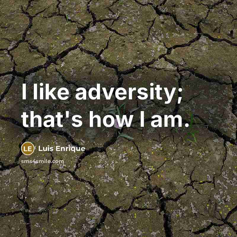 “I like adversity; that's how I am.…” quote by Luis Enrique