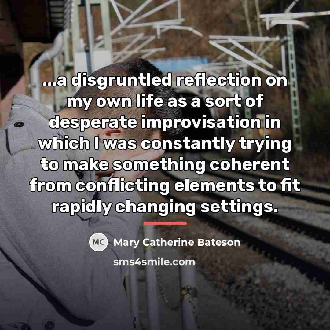 “...a disgruntled reflection on my own life as a sort…” quote by Mary Catherine Bateson