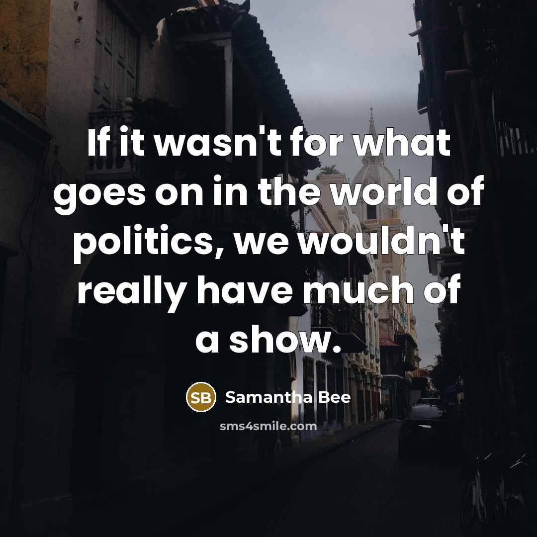 “If it wasn't for what goes on in the world…” quote by Samantha Bee