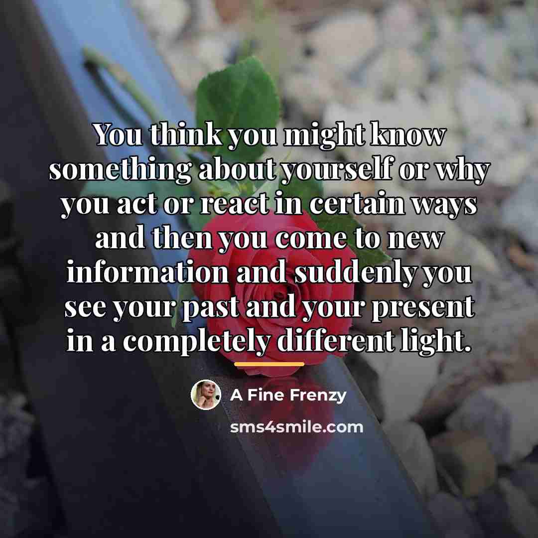 “You think you might know something about yourself or why…” quote by A Fine Frenzy