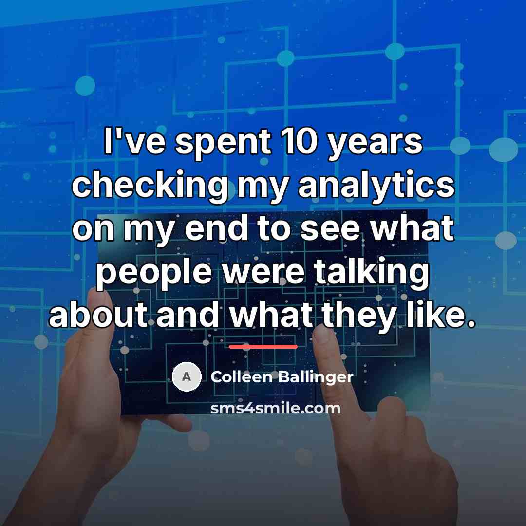 “I've spent 10 years checking my analytics on my end…” quote by Colleen Ballinger