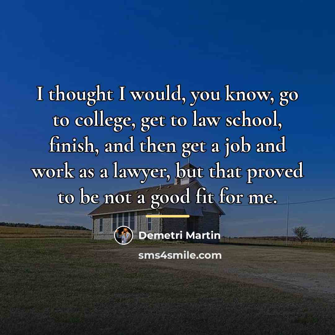 “I thought I would, you know, go to college, get…” quote by Demetri Martin