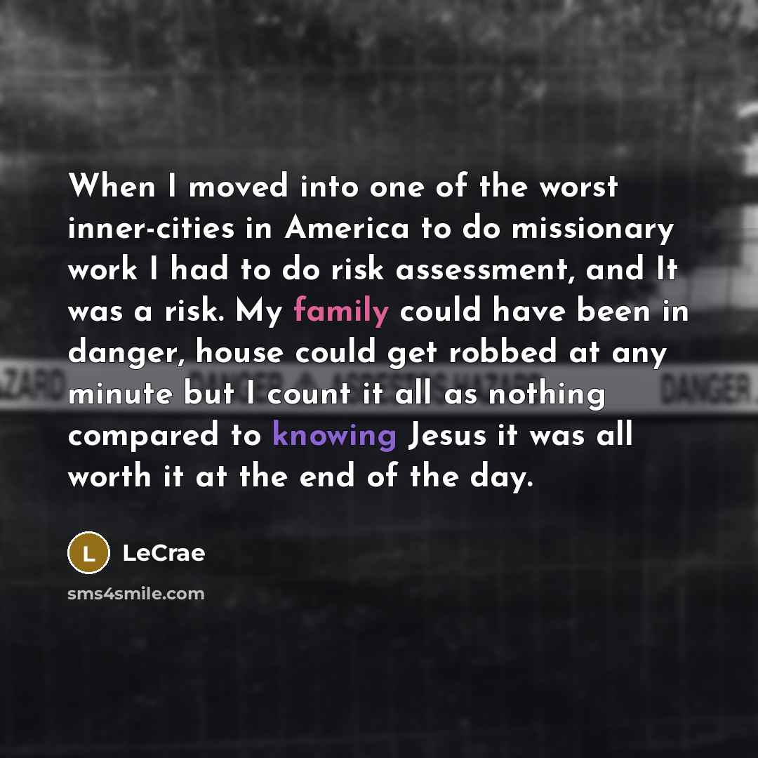“When I moved into one of the worst inner-cities in…” quote by LeCrae
